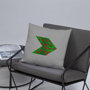 Grey African Print Basic Pillow YaYa+Rule