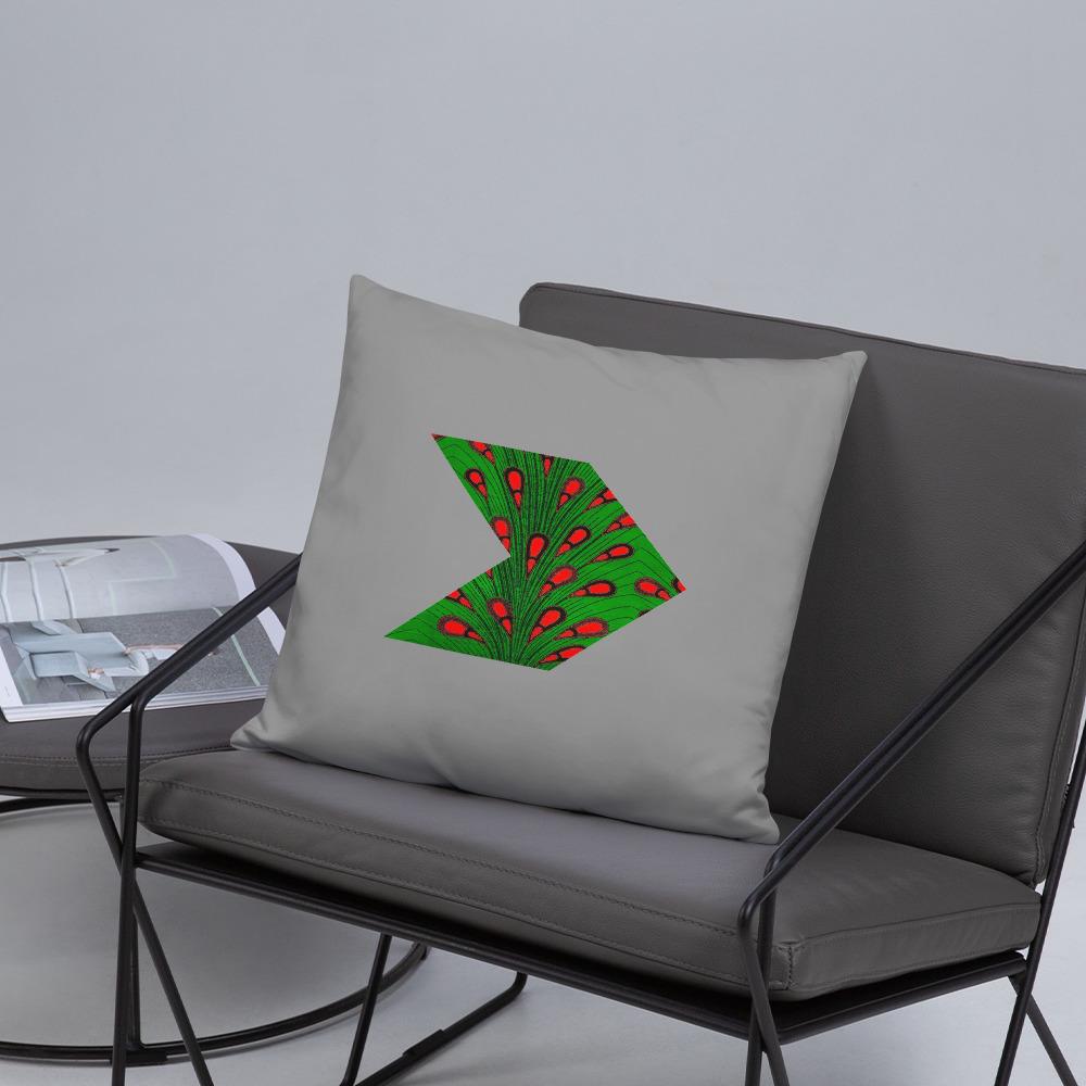Grey African Print Basic Pillow YaYa+Rule