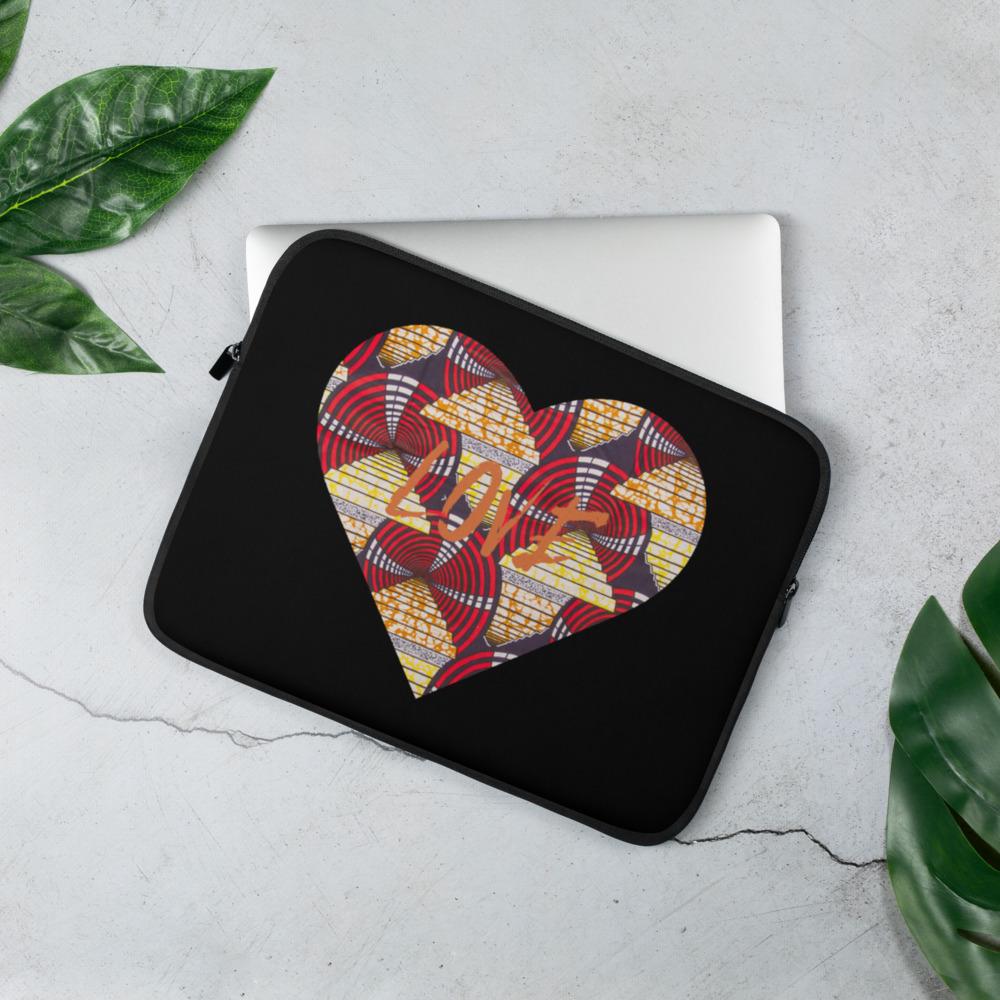 Heart African Print Laptop Sleeve YaYa+Rule