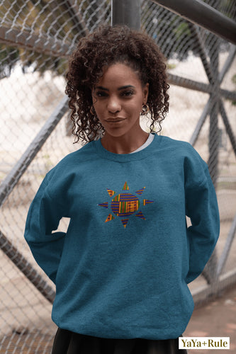 Kente Sun African Print Unisex Sweatshirt YaYa+Rule