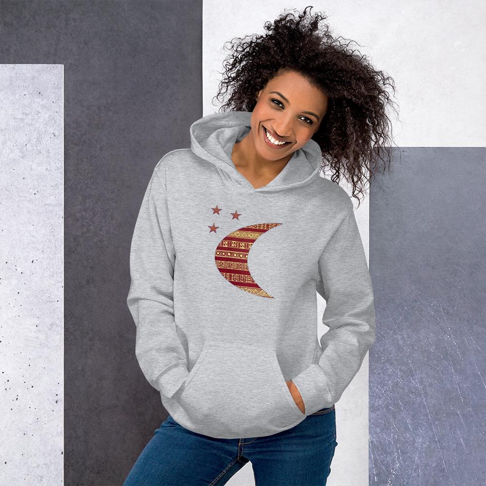 Moon African Print Unisex Hoodie YaYa+Rule