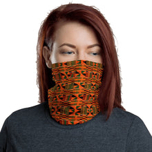 Load image into Gallery viewer, Orange Kente African Print Neck Gaiter YaYa+Rule