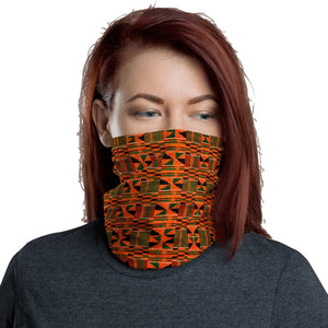 Orange Kente African Print Neck Gaiter YaYa+Rule