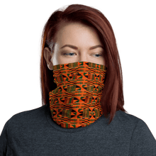 Load image into Gallery viewer, Orange Kente African Print Neck Gaiter YaYa+Rule