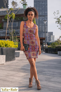 Orange Purple African Print Dress YaYa+Rule