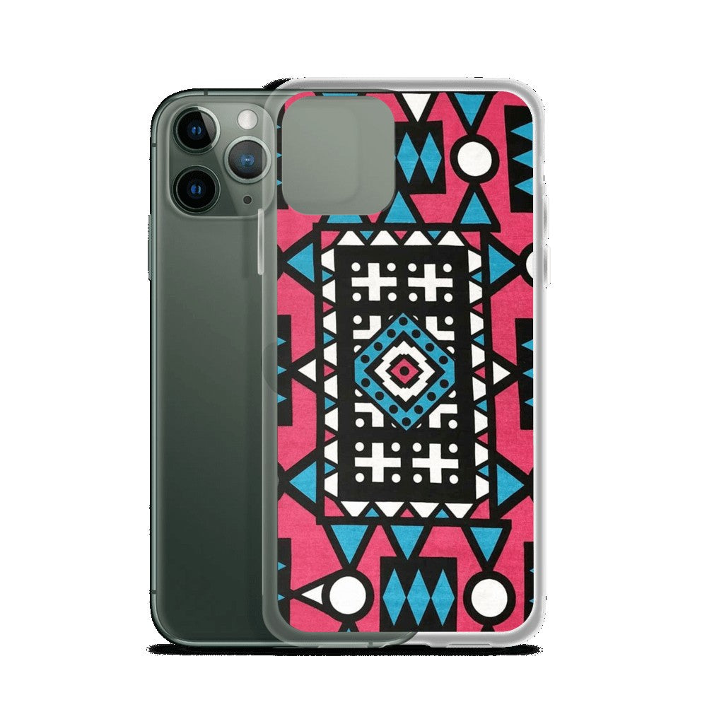 Pink & Blue African Print iPhone Case YaYa+Rule