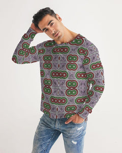 Purple Green African Print Men's Long Sleeve Tee YaYa+Rule