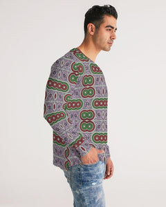 Purple Green African Print Men's Long Sleeve Tee YaYa+Rule