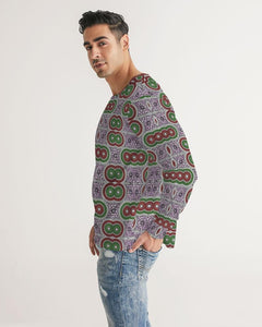 Purple Green African Print Men's Long Sleeve Tee YaYa+Rule