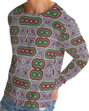 Load image into Gallery viewer, Purple Green African Print Men&#39;s Long Sleeve Tee YaYa+Rule
