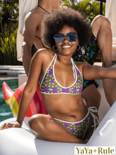 Load image into Gallery viewer, Purple Yellow African Print Bikini Bottom YaYa+Rule