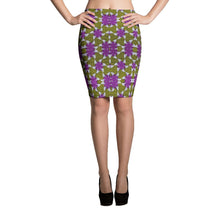 Load image into Gallery viewer, Purple Yellow African Print Pencil Skirt YaYa+Rule