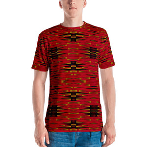 Red Black African Print Men's T-shirt YaYa+Rule