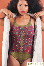 Load image into Gallery viewer, Red Gold African Print One-Piece Swimsuit YaYa+Rule