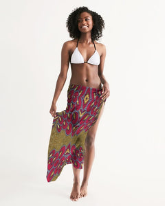 Red Gold African print Swim Cover Up YaYa+Rule