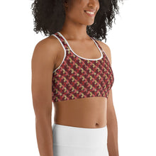 Load image into Gallery viewer, Red Mustard Scalloped African Print Sports bra YaYa+Rule