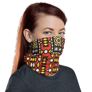 Red Yellow African Print Neck Gaiter YaYa+Rule