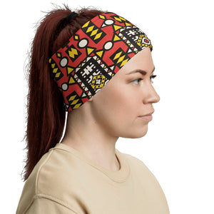 Red Yellow African Print Neck Gaiter YaYa+Rule