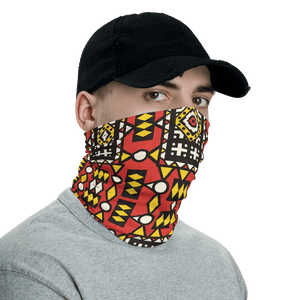 Red Yellow African Print Neck Gaiter YaYa+Rule