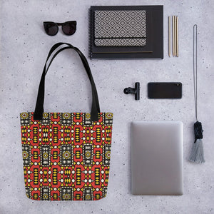 Red Yellow African Print Tote bag YaYa+Rule