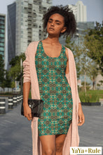 Load image into Gallery viewer, Teal African Print Dress YaYa+Rule