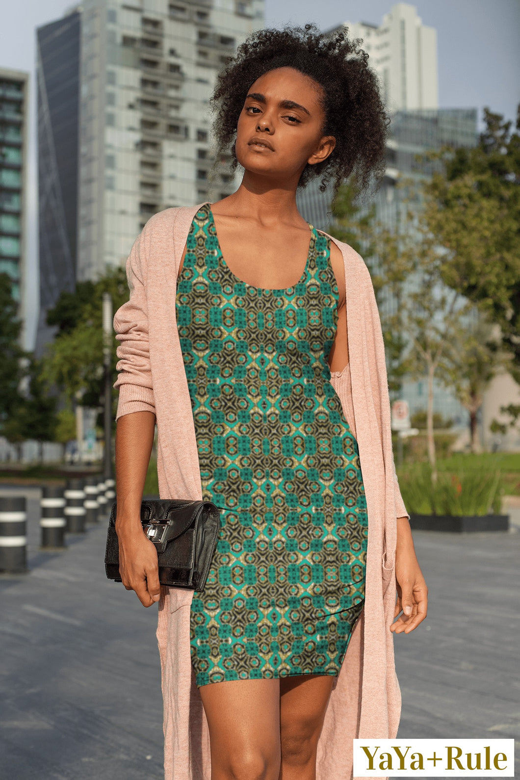 Teal African Print Dress YaYa+Rule