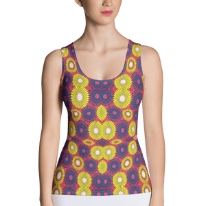 Yellow Blue African Print Tank Top YaYa+Rule