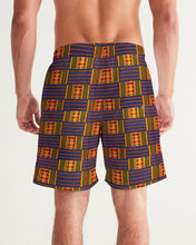 Load image into Gallery viewer, Yellow Blue Kente African Print Men&#39;s Swim Trunk YaYa+Rule