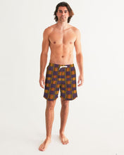 Load image into Gallery viewer, Yellow Blue Kente African Print Men&#39;s Swim Trunk YaYa+Rule