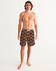 Yellow Blue Kente African Print Men's Swim Trunk YaYa+Rule