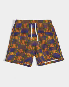 Yellow Blue Kente African Print Men's Swim Trunk YaYa+Rule