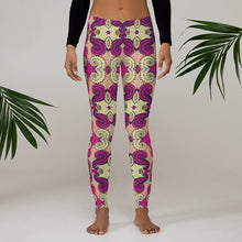 Load image into Gallery viewer, Yellow Fuschia African Print Leggings YaYa+Rule