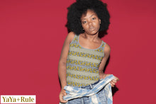 Load image into Gallery viewer, Yellow Gray African Print Tank Top YaYa+Rule