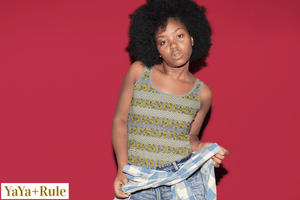 Yellow Gray African Print Tank Top YaYa+Rule