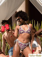 Load image into Gallery viewer, Yellow Pink African Print Bikini Top YaYa+Rule