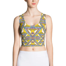 Load image into Gallery viewer, Yellow Purple African Print Crop Top YaYa+Rule