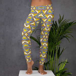 Yellow Purple African print Leggings YaYa+Rule