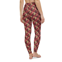 Load image into Gallery viewer, Red Mustard Scalloped African Print Yoga Leggings