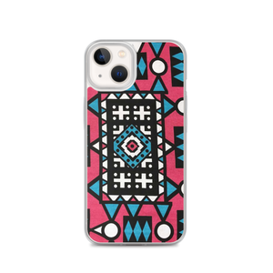 Pink & Blue African Print iPhone Case