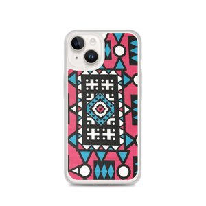 Pink & Blue African Print iPhone Case