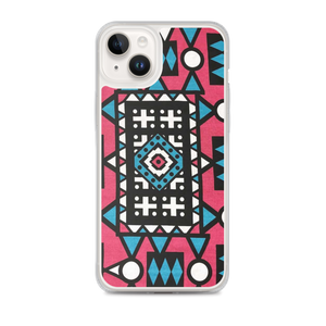 Pink & Blue African Print iPhone Case