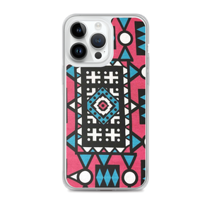 Pink & Blue African Print iPhone Case